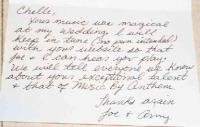 Mendoza Wedding Note
